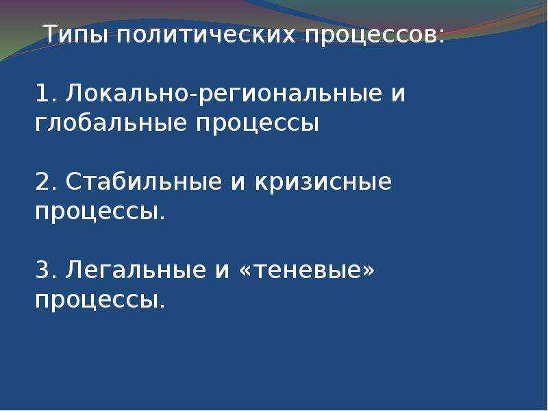 Региональные и глобальные процессы. Локально-региональные политические процессы. Глобальные процессы. Известные международные процессы