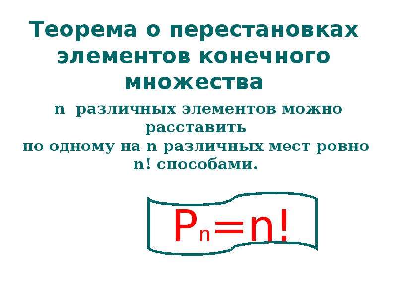 Правило умножения перестановки и факториалы презентация