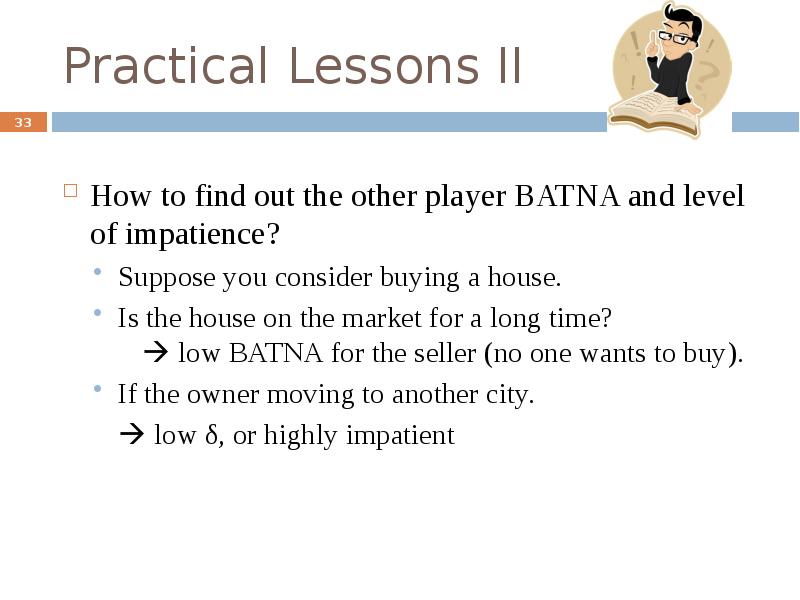 Practical lessons