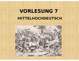 Mittelhochdeutsch. Lektion 7
