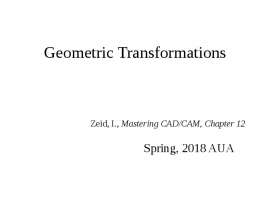 Geometric Transformations
