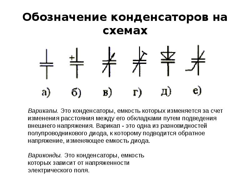 Емкость конденсатора на схеме без букв