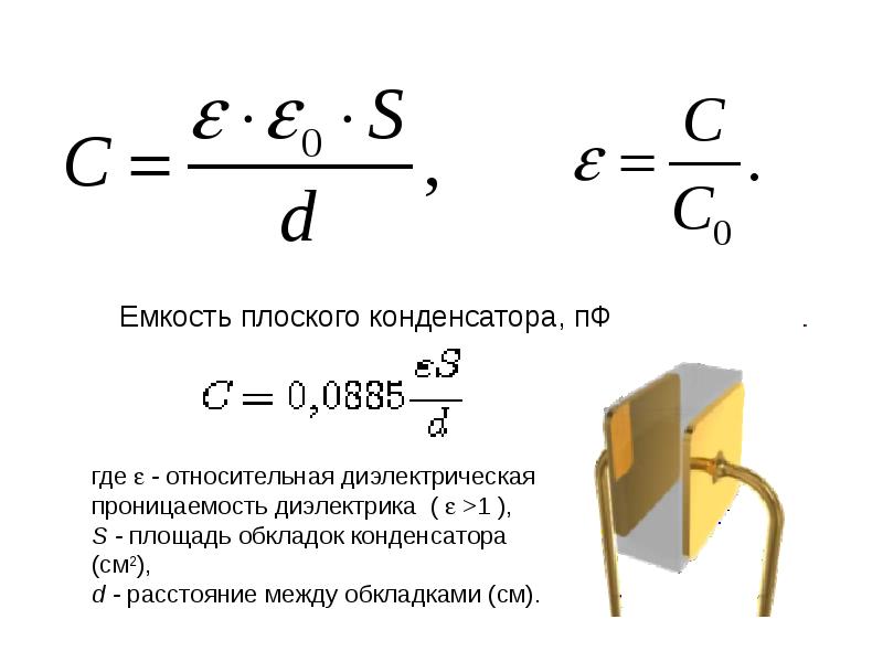 Толщина обкладки конденсатора