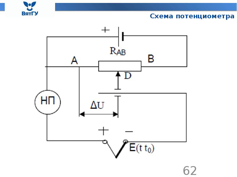 Схема потенциометрических датчиков