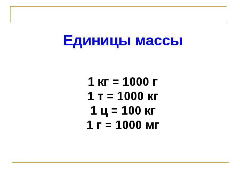 Масса тела 3 класс