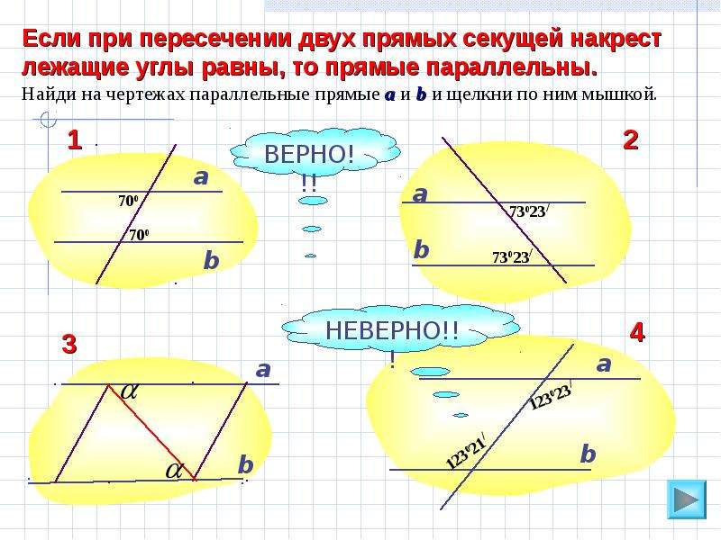 Укажите чертежи параллельных прямых