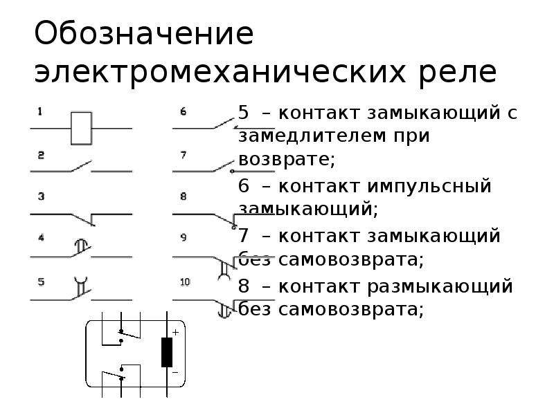 Контакт замыкающий на схеме