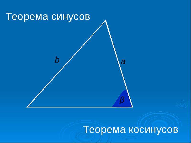 Назовите элементы треугольника. Теорема косинусов. Теорема синусов и косинусов. Что означает решить треугольник.