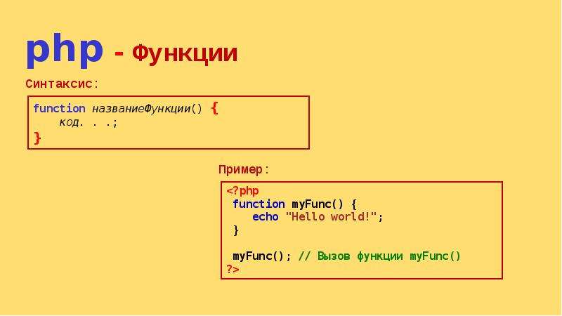 Функции в php презентация