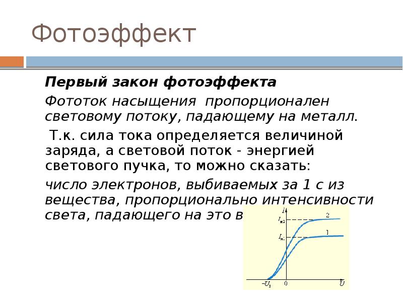 Согласно одному из законов фотоэффекта фотоэффект