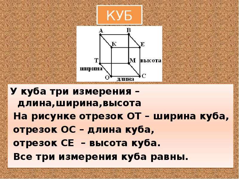 Как обозначается длина и ширина