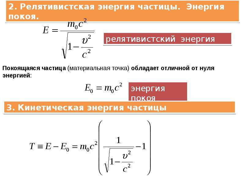 Энергия в релятивистской динамике