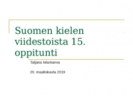 Suomen kielen viidestoista 15. oppitunti
