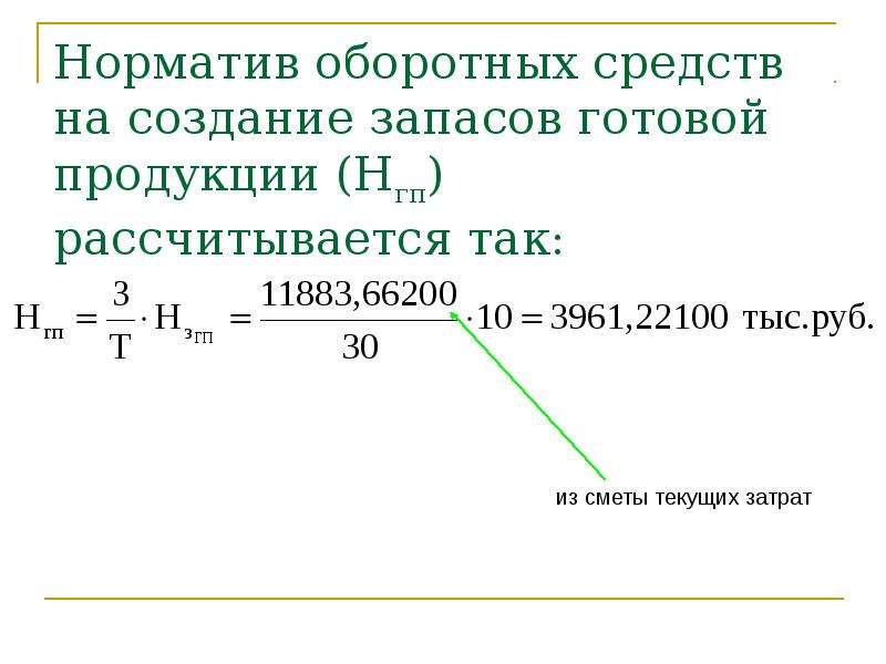 Отчет оборотных средств