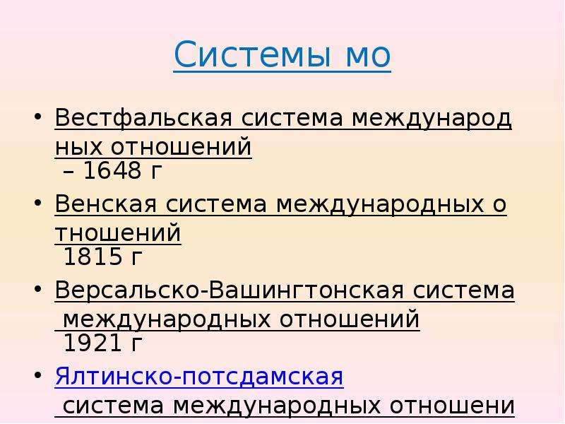 Вестфальская система международных отношений