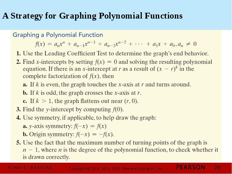 Polynomial function. Functions and their graphs.