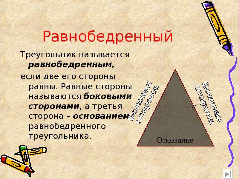 Равнобедренный треугольник презентация