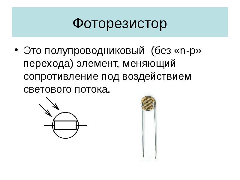 Структурная схема фоторезистора