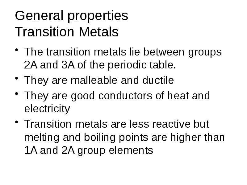 General properties