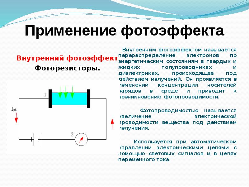 Фотоэлектрический эффект фотоэлементы проект