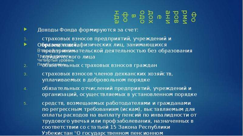 Фонд узбекистан. Образование в Узбекистане презентация. Внебюджетные фонды Узбекистана презентация. Внебюджетные средства презентация Узбекистан. Внебюджетный пенсионный фонд Республики Узбекистан закон.