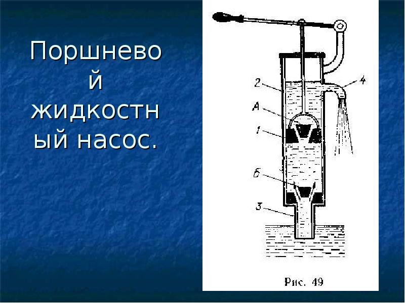 Поршневой жидкостный насос физика 7 класс презентация