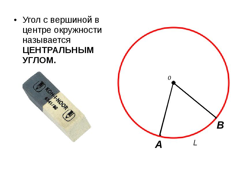 Угол с вершиной в центре