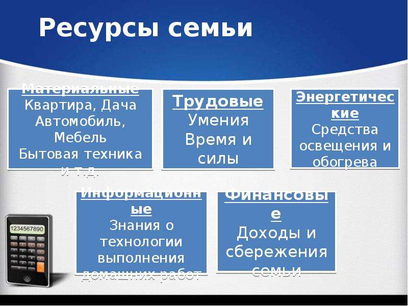 Проект экономика семейных ресурсов