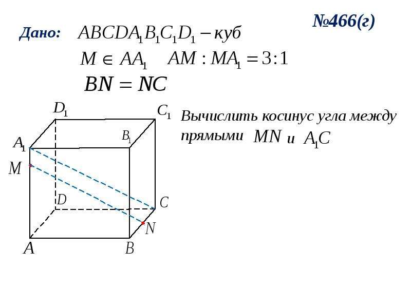 Косинус между прямыми