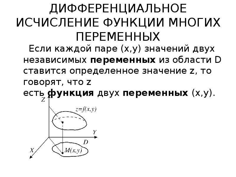 Дифференциальное исчисление функций нескольких переменных