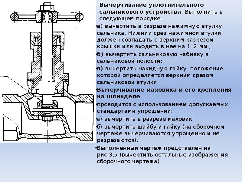 Сборочный чертеж содержит