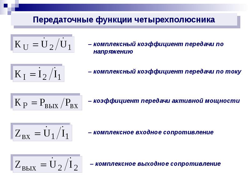 Изображение основных функций в комплексной форме