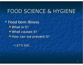 Food science hygiene. (Chapter 1)