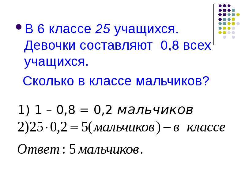 Нахождение числа по заданному значению его дроби