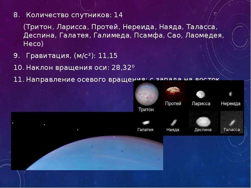 Таласса спутник. Галимеда Спутник Нептуна. Тритон Нереида Протей спутники. Галатея Спутник Нептуна.