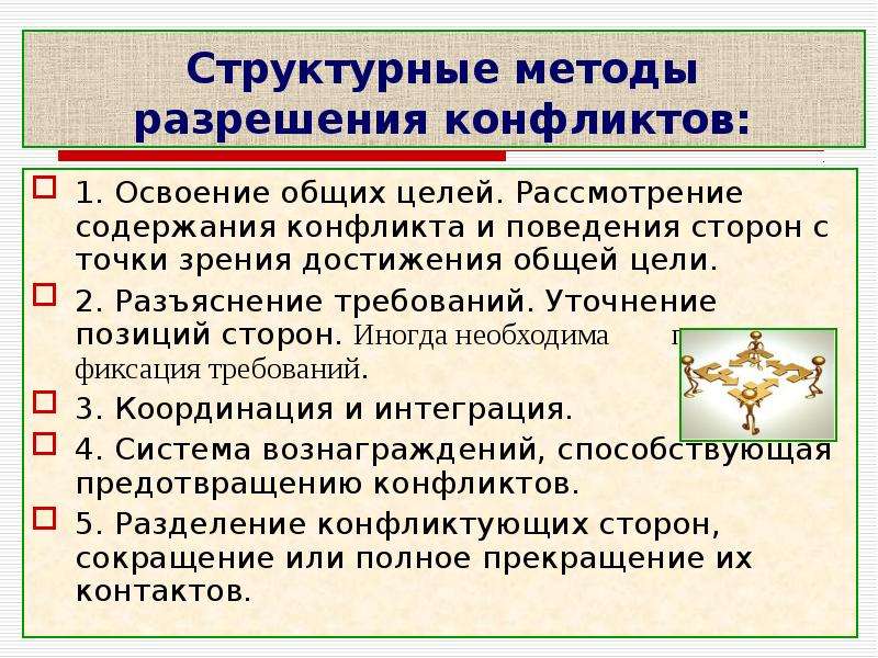 Методы разрешения конфликтов