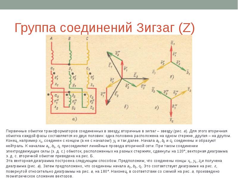 Трансформатор схема соединения зигзаг