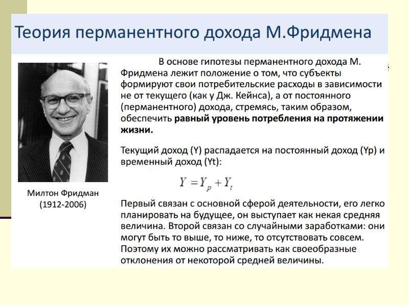 Рассматривается теория. Гипотеза перманентного дохода Фридмана. Гипотеза постоянного дохода Милтона Фридмана. Теория перманентного дохода м Фридмена. Теория постоянного дохода м.Фридмена.