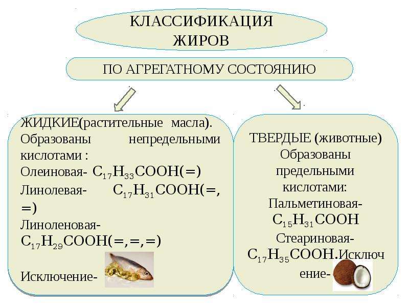 Процесс превращения жидкого жира в твердый отражает схема