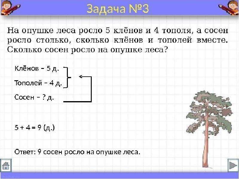 Краткая запись задачи 1 класс математика образец