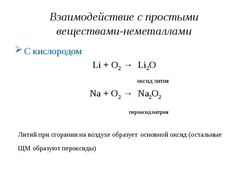 Оксид лития образование