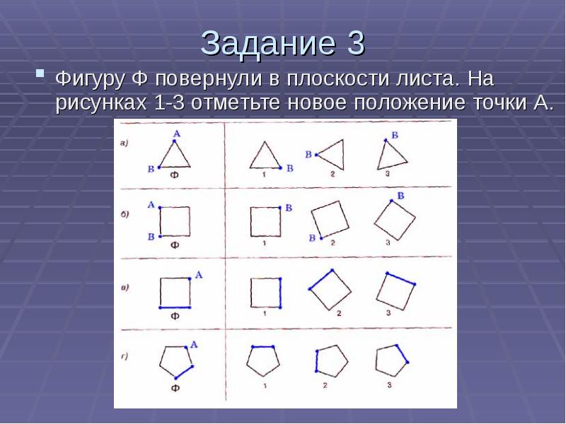 Фигуры из трех точек. Организация плоскости листа. Развернуть в плоскости рисунок. Вид плоскости для листов. Наклоненные фигуры.