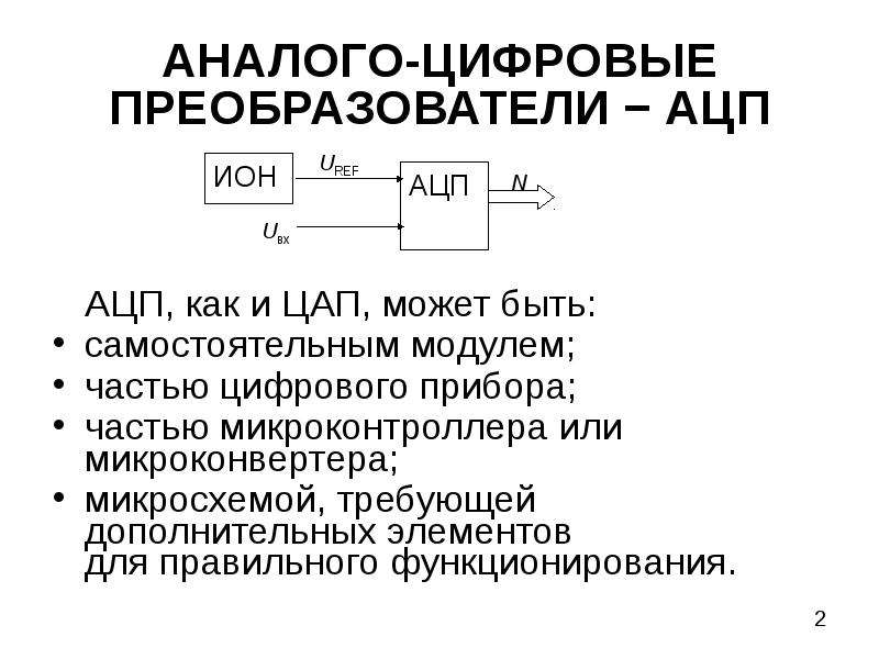 Аналого цифровые преобразователи презентация