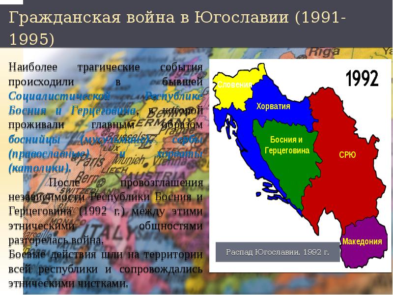 Карта югославии 1999