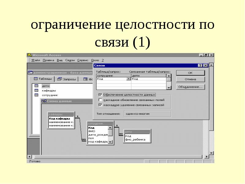 Ограничения целостности базы данных