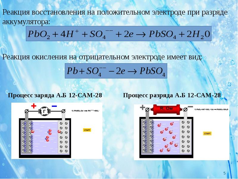 Свинцовый аккумулятор принцип