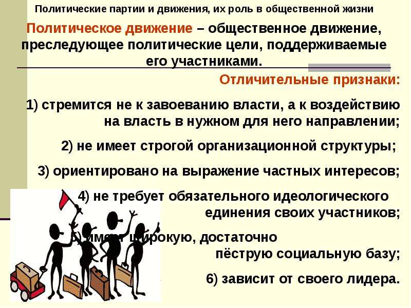 Роль в общественной жизни. Политическое движение это в обществознании. Политические партии и дви. Политические партии и политические движения. Политическая партия и политическое движение.