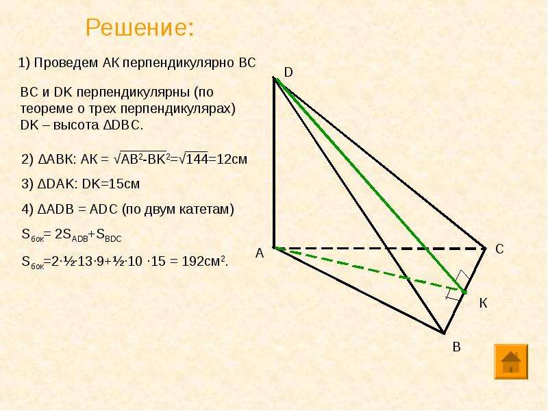 Площадь боковой поверхности пирамиды теорема