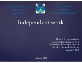 Independent work. Nazarbayev university