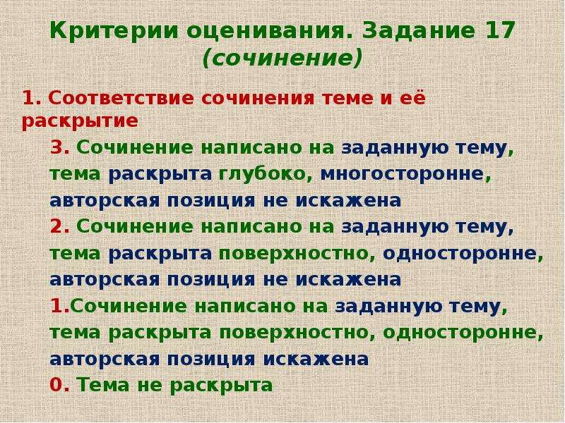 17 задание критерии. Тема сочинения и ее раскрытие. Критерии сочинения. 17 Заданий критерии оценивания. Критерий произведений.